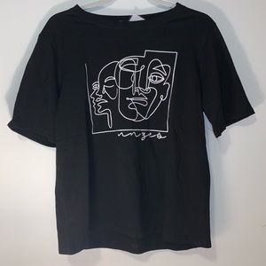 Vintage style black print t-shirt